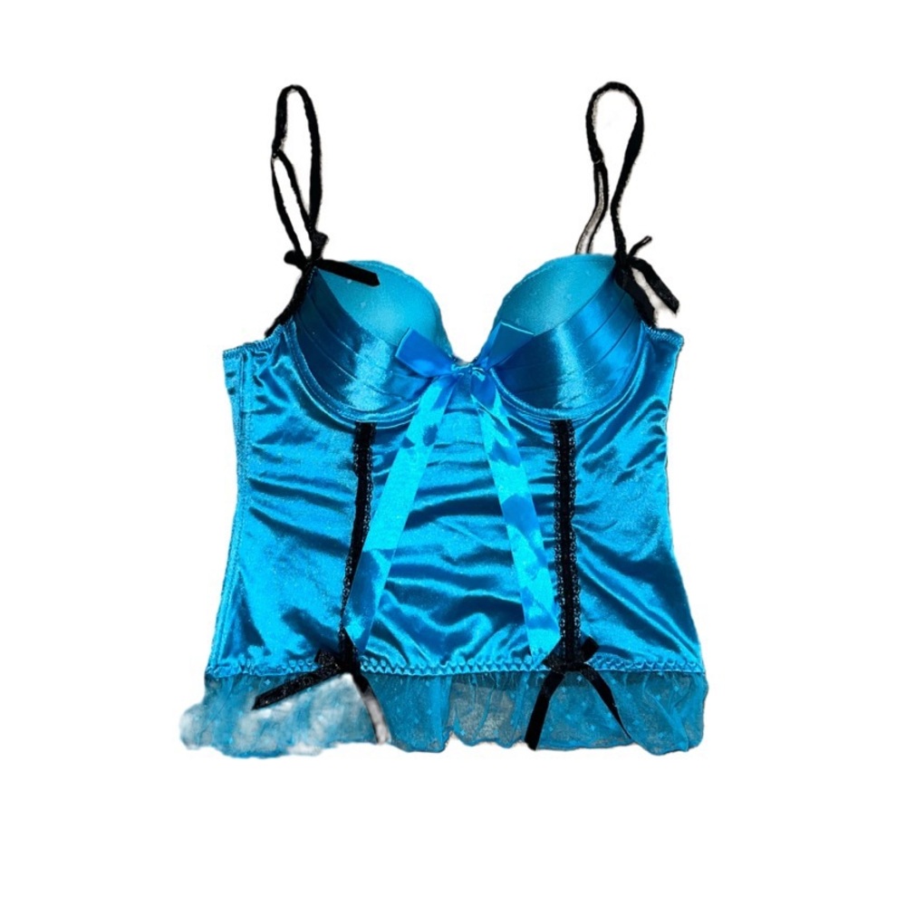 S vintage silk slip corset bustier